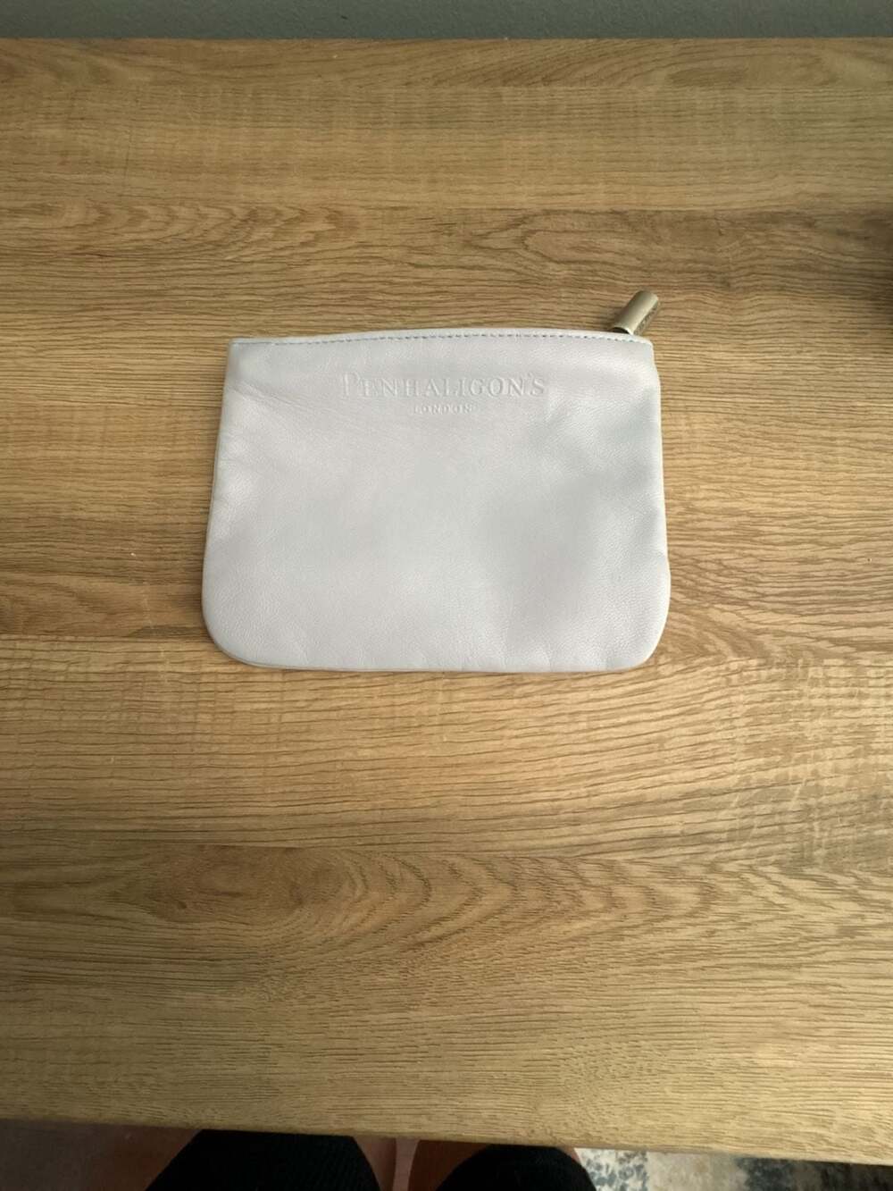 Penhaligon's London grey Leather Cosmetic Makeup Pouch Bag